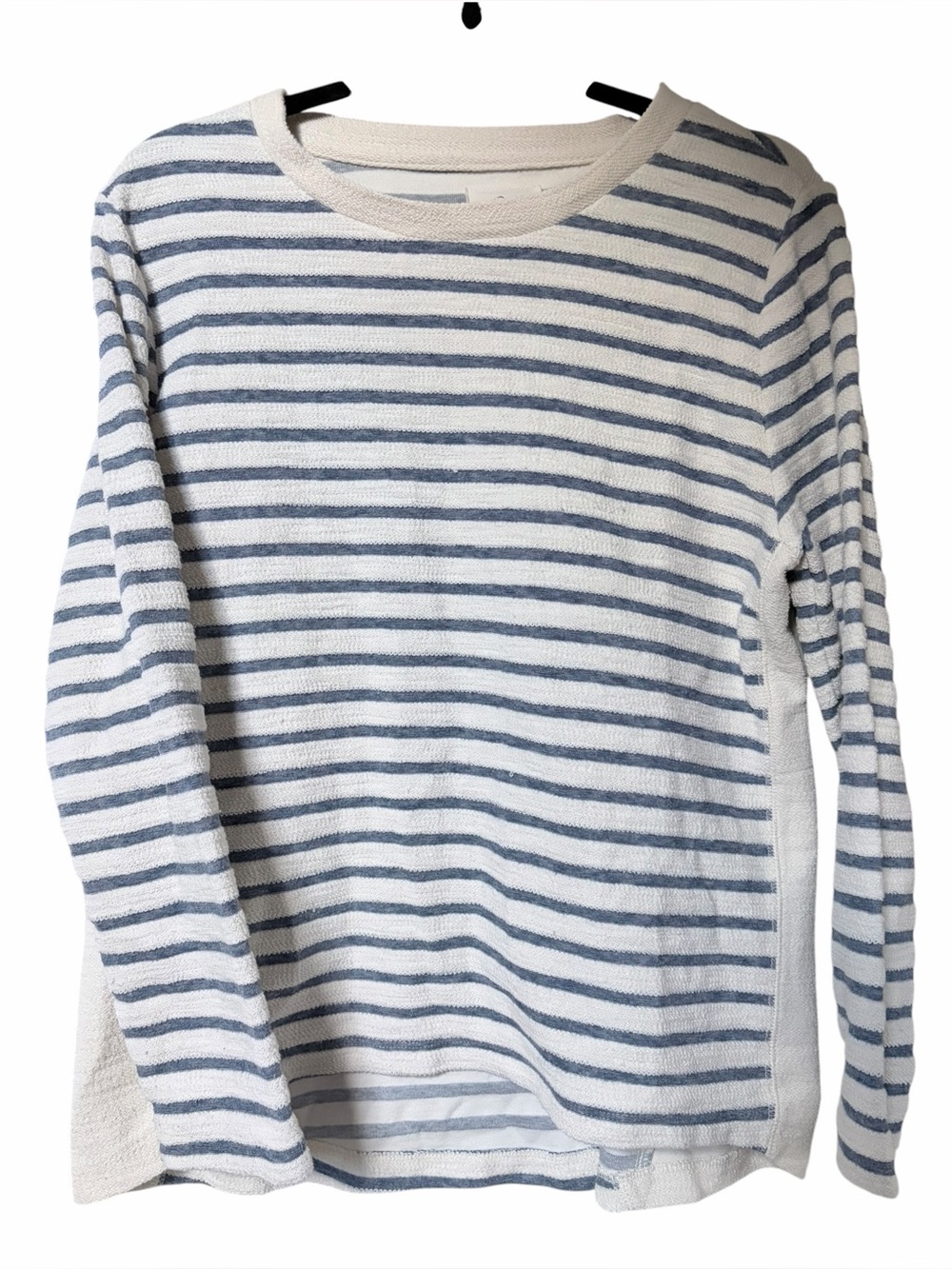 Per Se Striped Long-Sleeve Sweatshirt - Blue & White